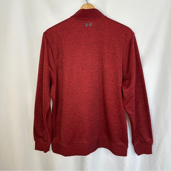 Under Armour Sweater Pullover Mens Size XL 1/4 Zip Storm Red Maroon Burgundy - Picture 11 of 15